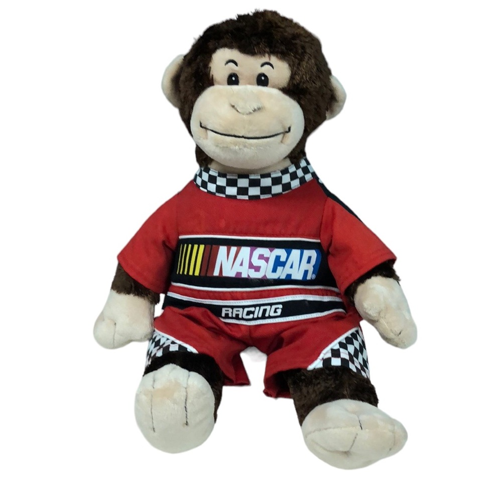 build a bear 18” monkey‎ wearing NASCAR racing outfit plush stuffed animal